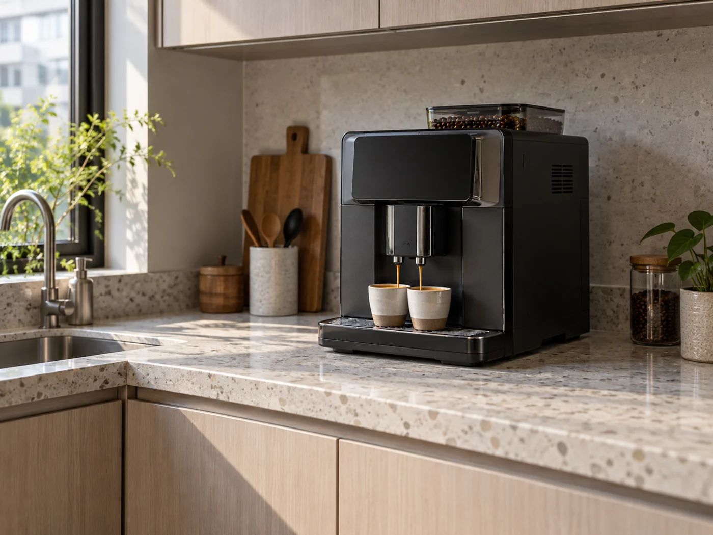 Miele CM 6160 Silver Edition|獨立式全自動咖啡機櫥櫃安裝生成示意