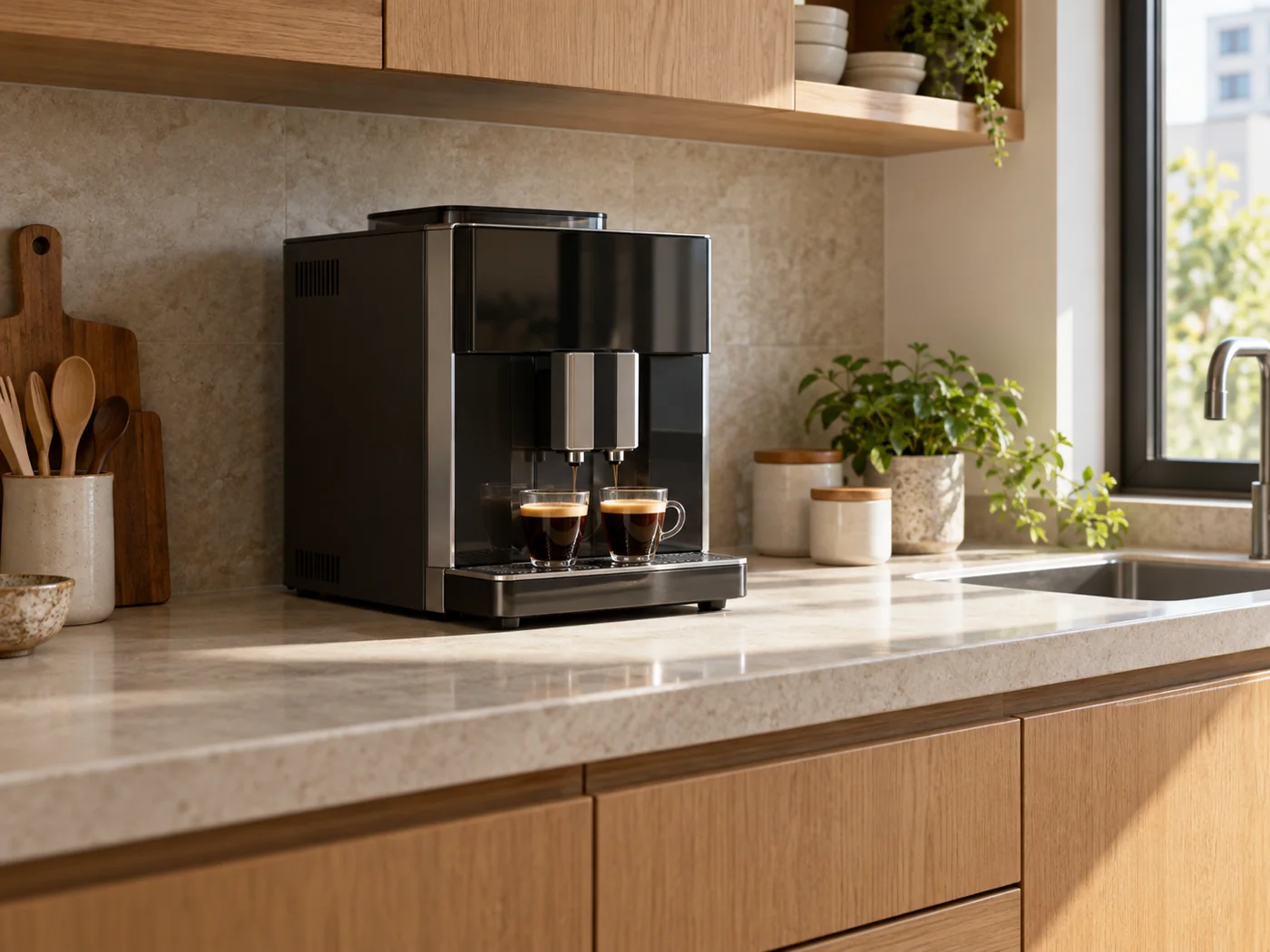 Miele CM 6360｜獨立式全自動咖啡機櫥櫃安裝生成示意