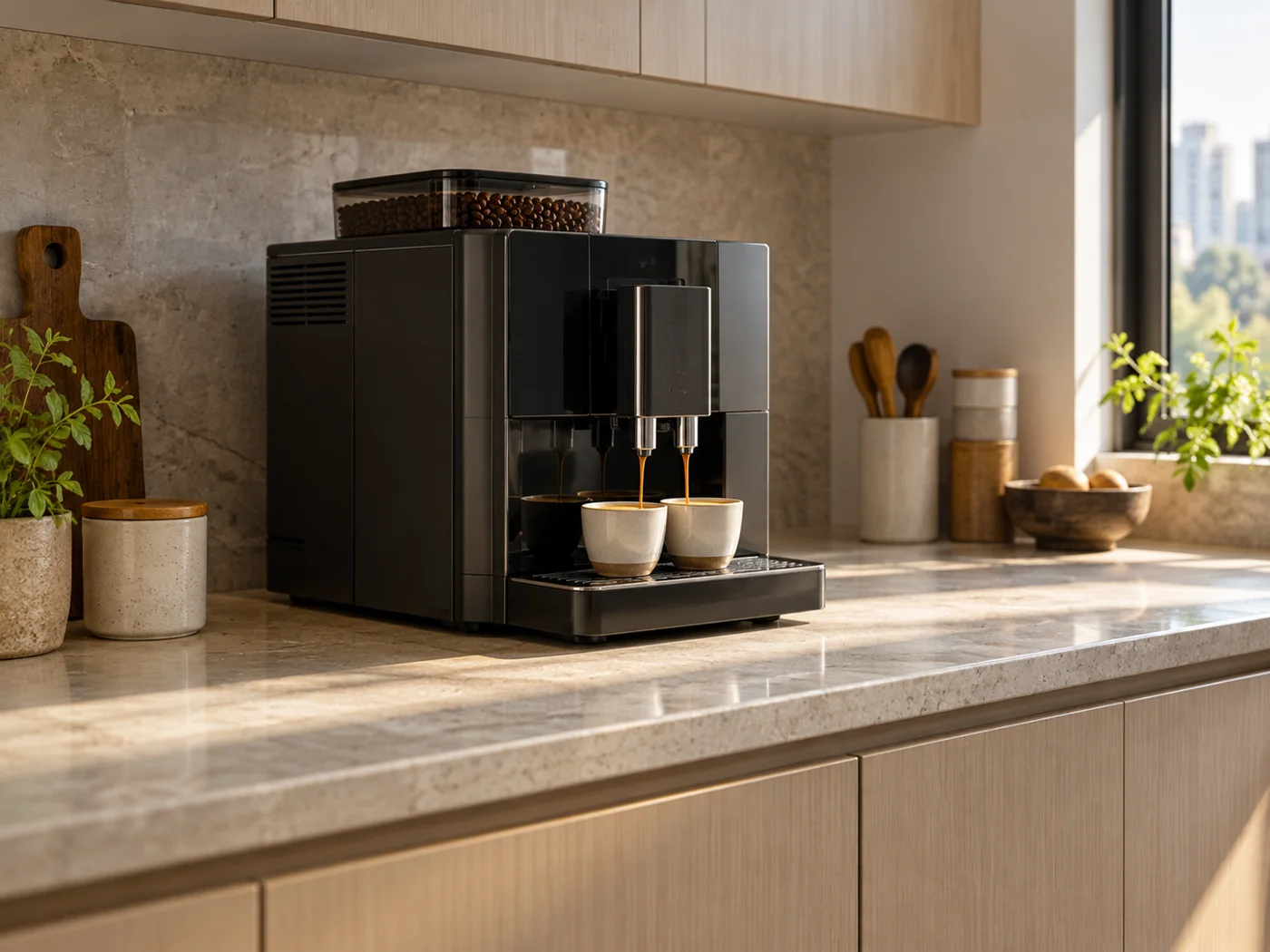 Miele CM 7350 CoffeePassion｜獨立式全自動咖啡機櫥櫃安裝生成示意