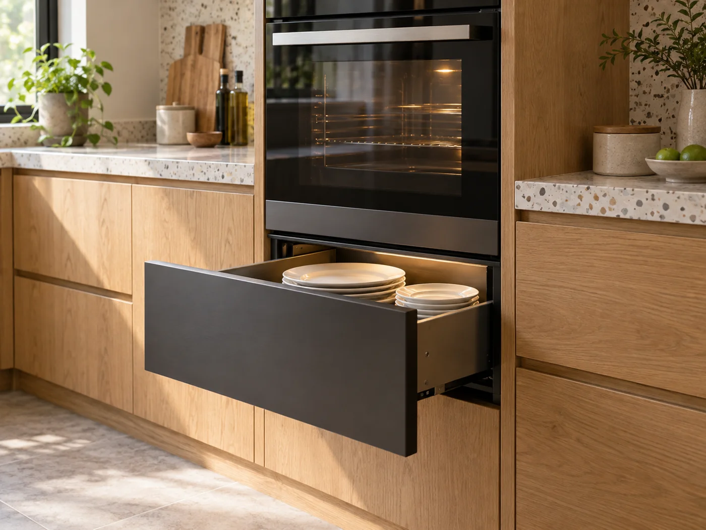 Miele ESW 7020｜嵌入式暖碟抽屜櫥櫃安裝生成示意