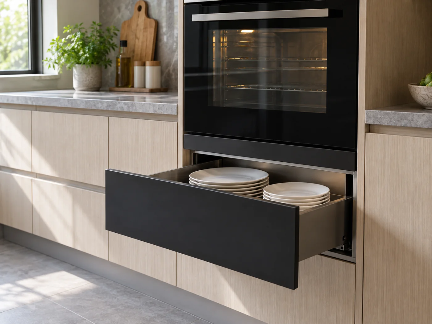 Miele ESW 7120｜嵌入式暖碟抽屜櫥櫃安裝生成示意