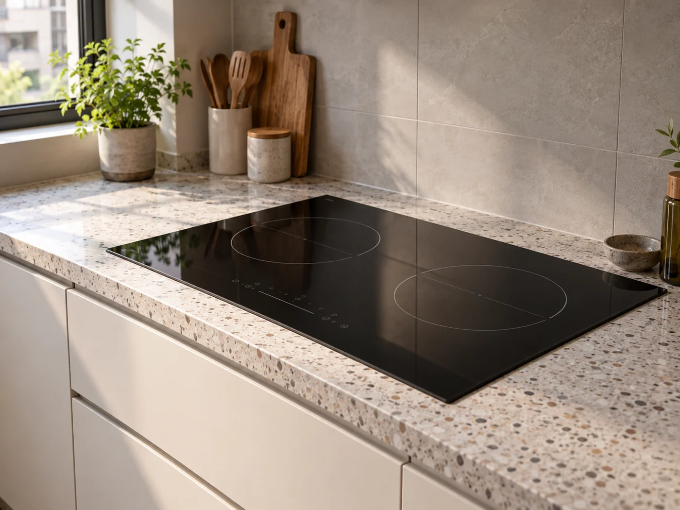 Miele KM 7414 FX GLAS｜感應爐櫥櫃安裝生成示意