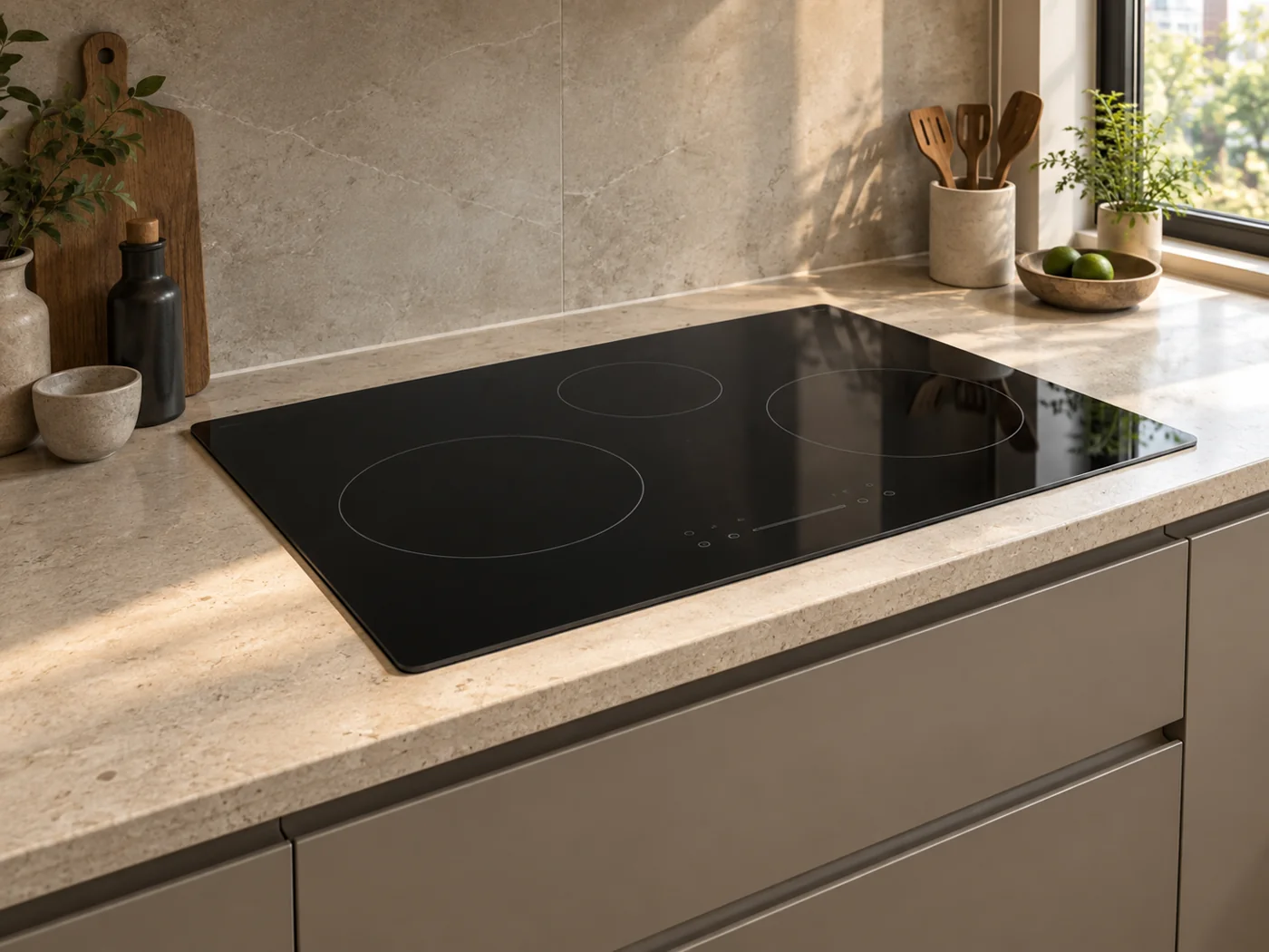 Miele KM 8483 FX Glas｜感應爐櫥櫃安裝生成示意