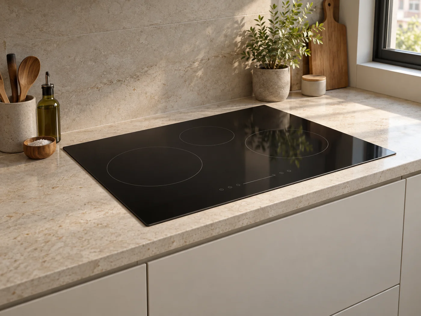 Miele KM 8565 FR｜感應爐櫥櫃安裝生成示意