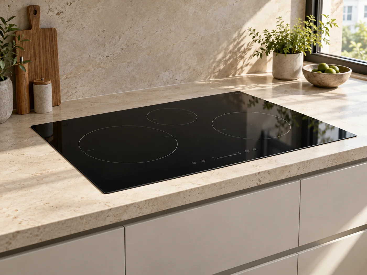 Miele KM 8585 FL MattFinish｜感應爐櫥櫃安裝生成示意