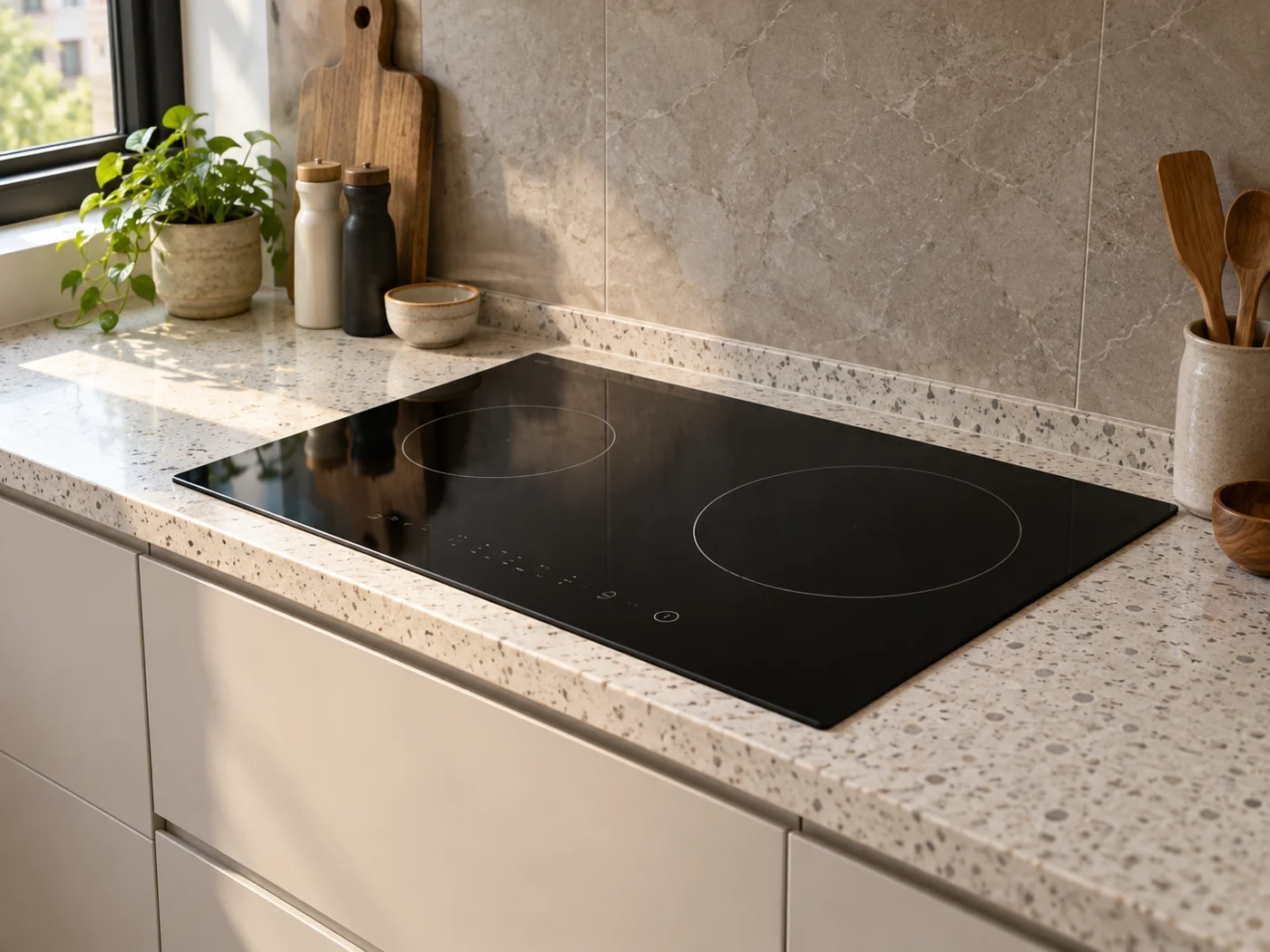 Miele KM 8595 FL MattFinish｜感應爐櫥櫃安裝生成示意