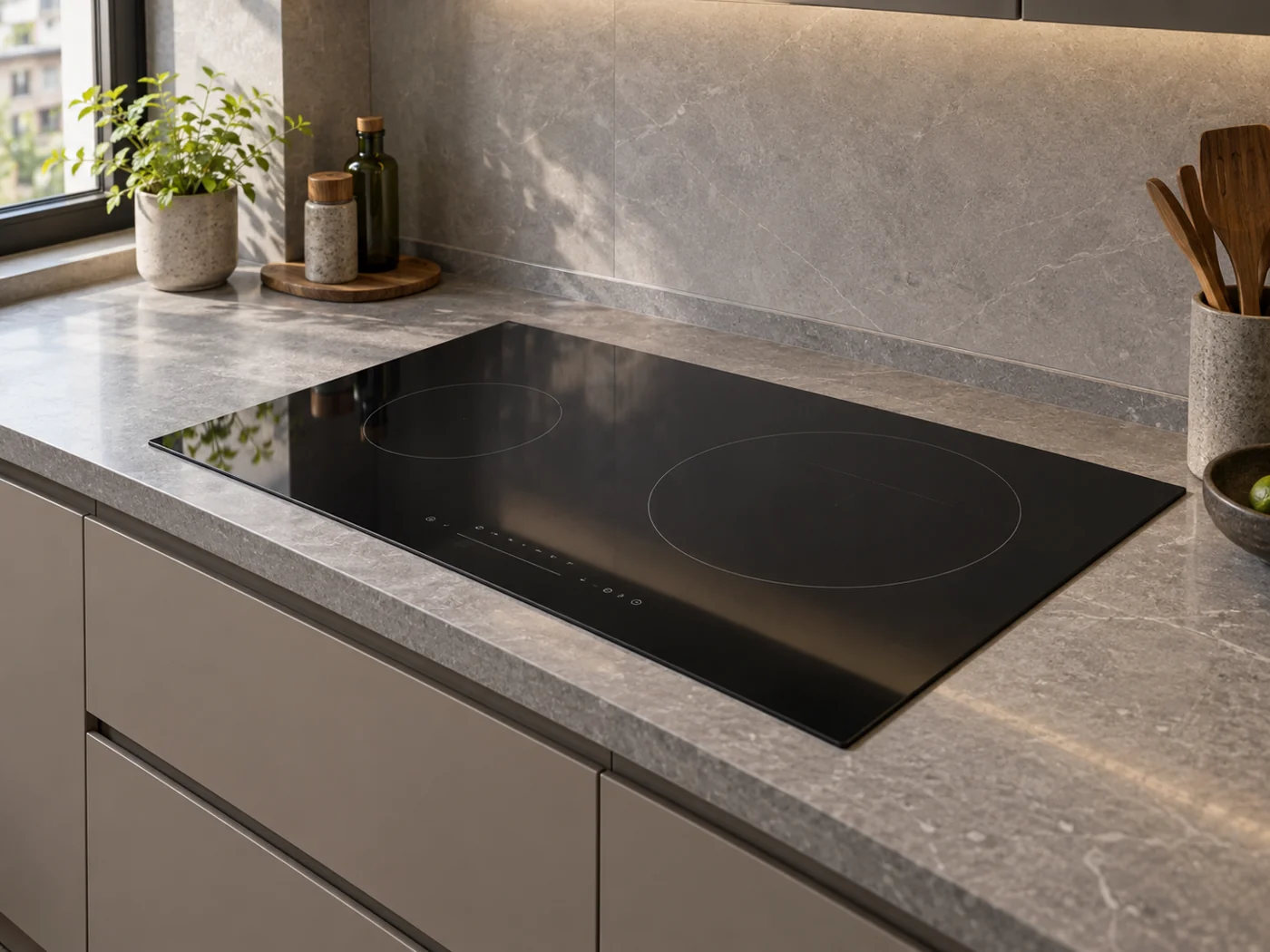 Miele KM 8685 FL MattFinish｜感應爐櫥櫃安裝生成示意