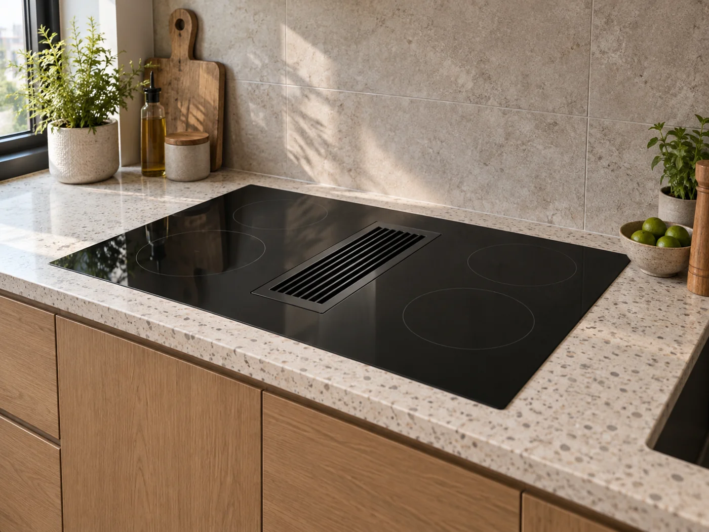 Miele KMDA 7272-1 FL Silence｜抽風感應爐櫥櫃安裝生成示意