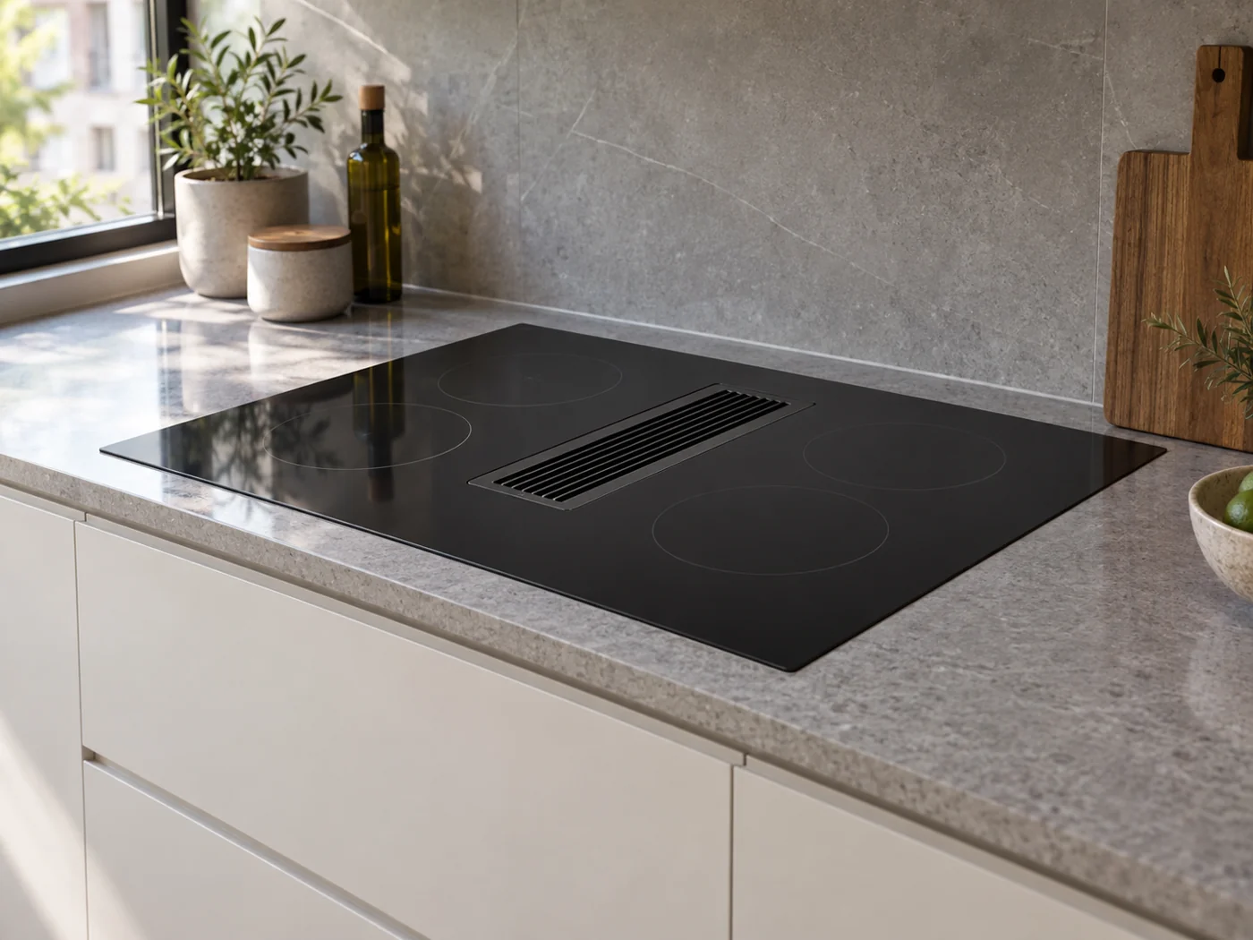 Miele KMDA 7272-1 FR Silence|抽風感應爐櫥櫃安裝生成示意