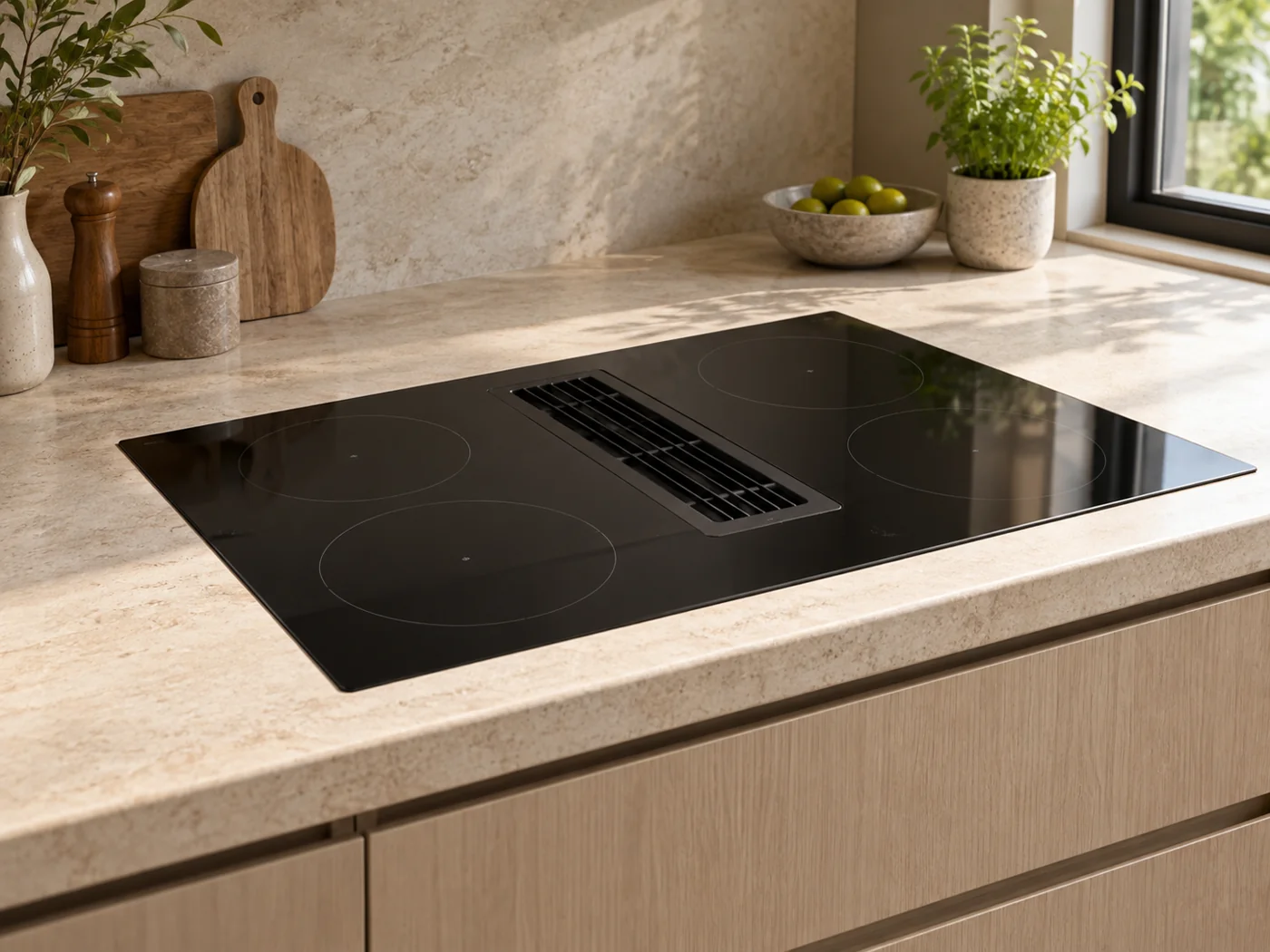 Miele KMDA 7473-1 FR Silence｜抽風感應爐櫥櫃安裝生成示意
