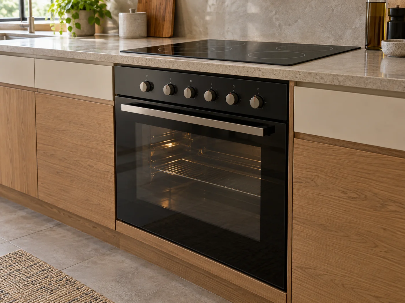 Miele H 2455 E ACTIVE｜爐台連動型嵌入式烤箱櫥櫃安裝生成示意