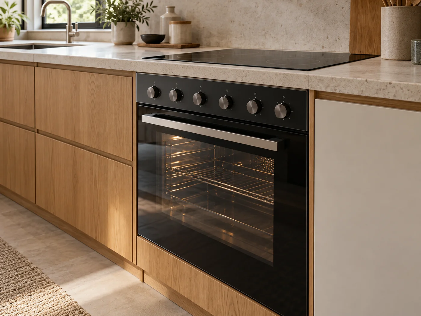 Miele H 2455 I ACTIVE｜爐台連動型嵌入式烤箱櫥櫃安裝生成示意