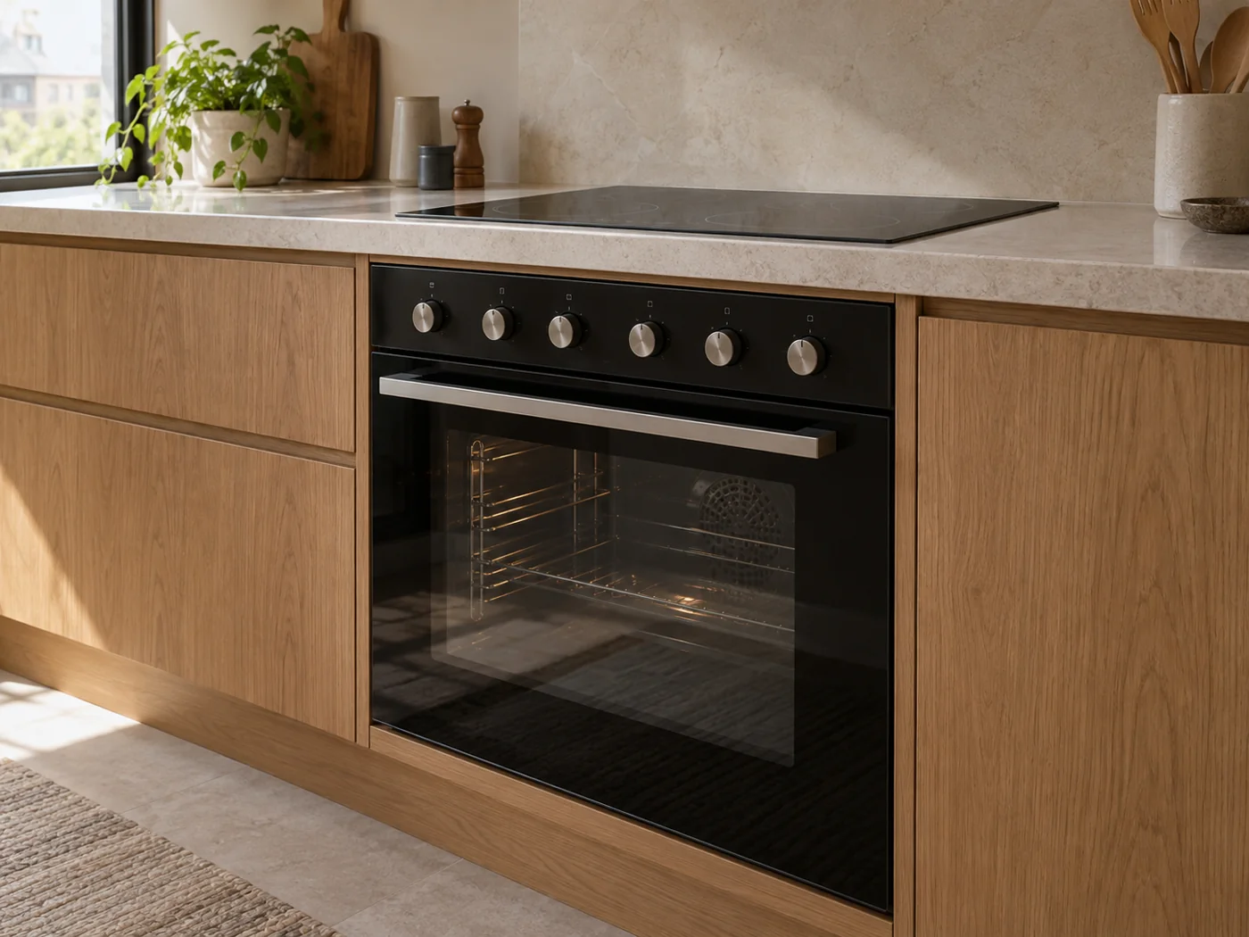 Miele H 2457 IP ACTIVE｜爐台連動型嵌入式烤箱櫥櫃安裝生成示意