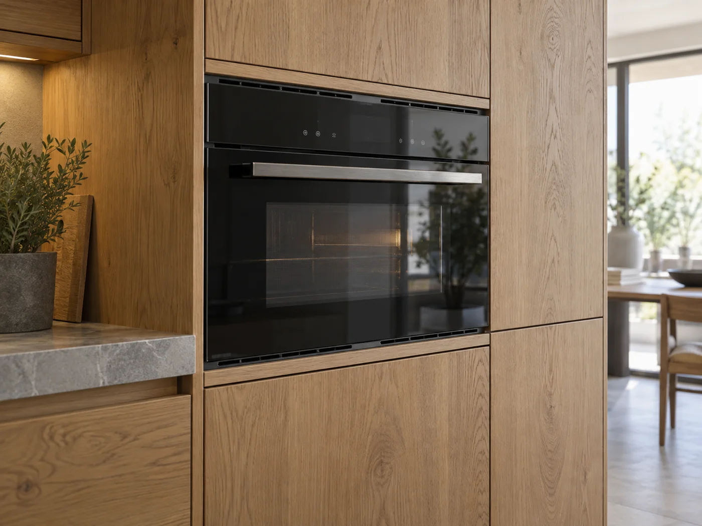 Miele H 7240 BM|嵌入式微波烤箱櫥櫃安裝生成示意
