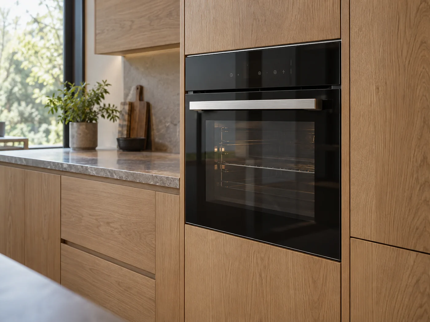 Miele H 7244 B|緊湊型嵌入式烤箱櫥櫃安裝生成示意
