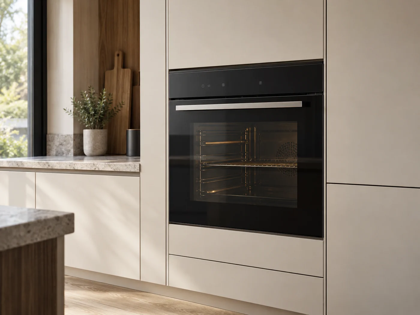 Miele H 7244 BP|緊湊型嵌入式烤箱櫥櫃安裝生成示意