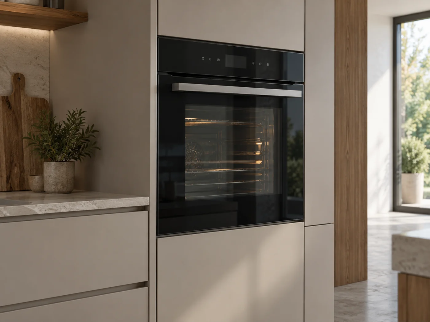 Miele H 7364 BP|嵌入式電烤箱櫥櫃安裝生成示意