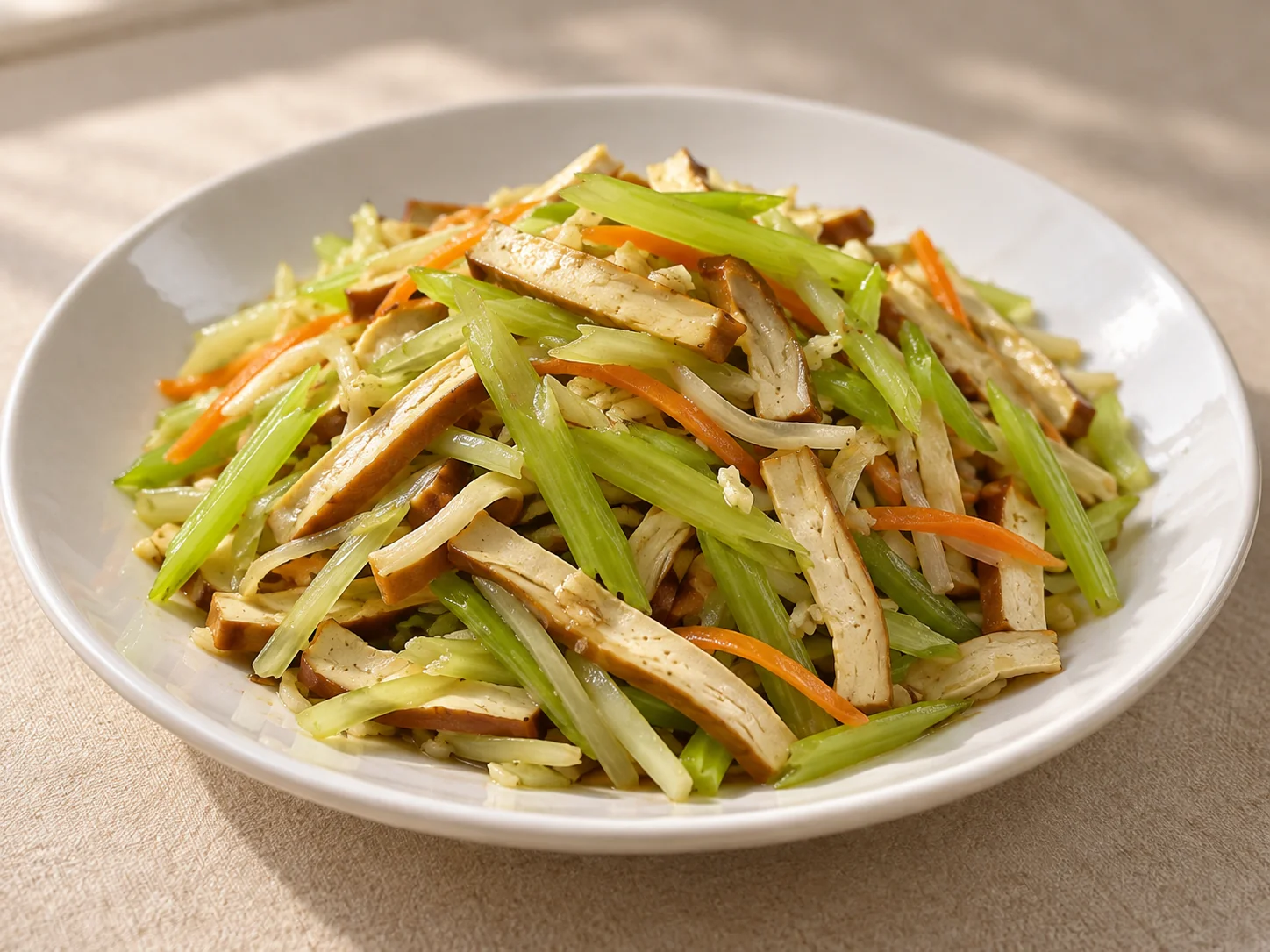 西芹拌豆乾絲・AI 生成料理示意