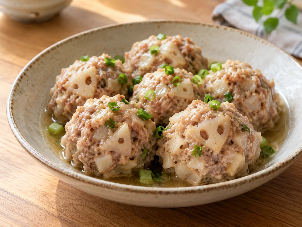 蓮藕蒸肉丸盛盤示意